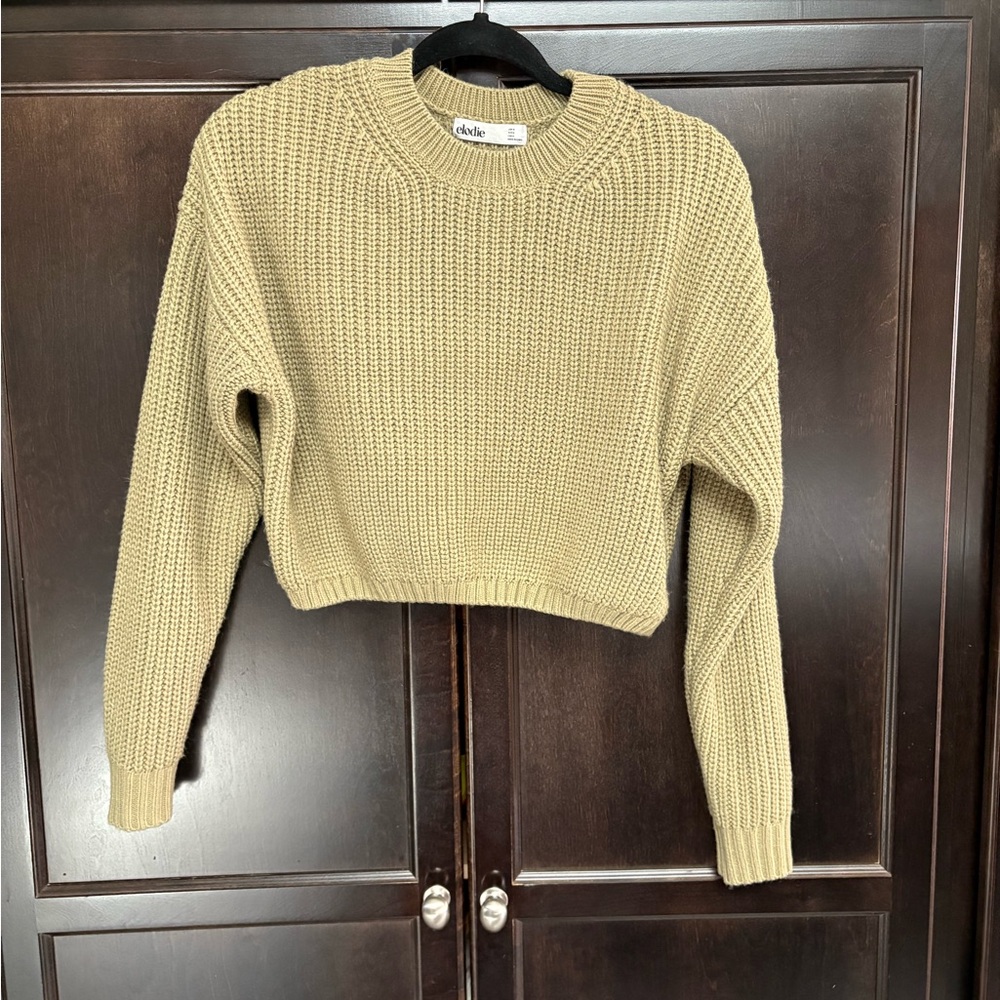 Elodie Women's Tan Crew Neck Sweater